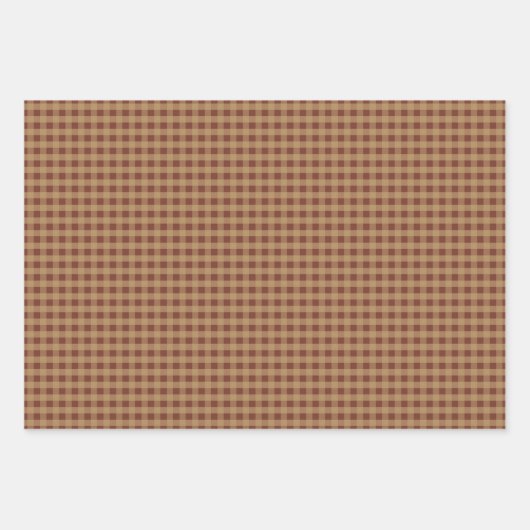 Rustikale Gingham und Polka Dots Geschenkpapier Set (Vorderseite)