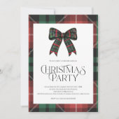 Rustikale Gingham Weihnachts-Party Einladung (Vorderseite)