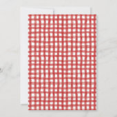 Rustikale Gingham-Weihnachtsstern-Weihnachten Einladung (Rückseite)