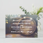 Rustikale Gipskraut-Engagement-Partei für Holzleuc Einladung (Stehend Vorderseite)