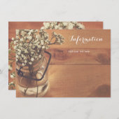 Rustikale Gipskraut-Maurer-Glas-Holz-Informationen Begleitkarte (Vorne/Hinten)