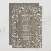 Rustikale Gipskraut-Vertragspartei Einladung (Vorne/Hinten)