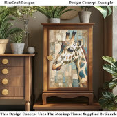 Rustikale Giraffe Patchwork Hintergrund EB6L Decou Seidenpapier