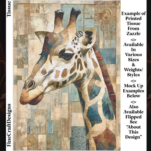 Rustikale Giraffe Patchwork Hintergrund EB6L Decou Seidenpapier