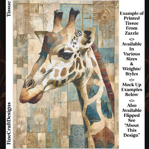 Rustikale Giraffen-Patchwork-Hintergrund EB6L Deco Seidenpapier
