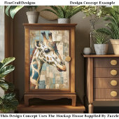 Rustikale Giraffen-Patchwork-Hintergrund EB6R Deco Seidenpapier