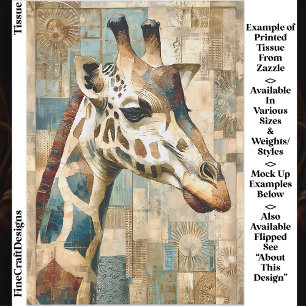 Rustikale Giraffen-Patchwork-Hintergrund EB6R Deco Seidenpapier