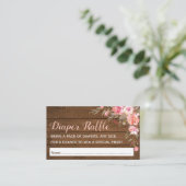 Rustikale Girl Pink Babydusche Windeln Raffel Tick Begleitkarte (Stehend Vorderseite)