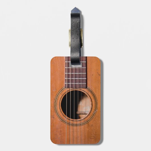 Rustikale Gitarre Gepäckanhänger (Rückseite vertikal)