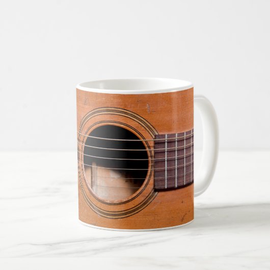 Rustikale Gitarre Kaffeetasse (VorderseiteRechts)