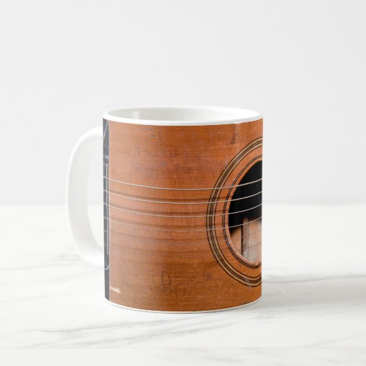 Rustikale Gitarre Kaffeetasse (Vorderseite Links)