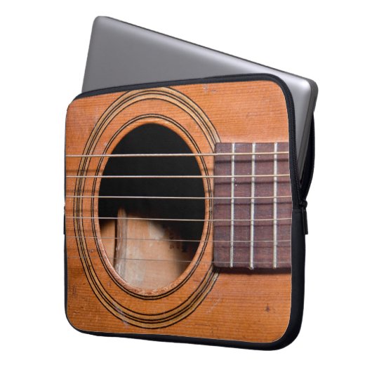 Rustikale Gitarre Laptopschutzhülle (Vorderseite Links)