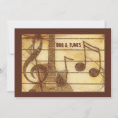 Rustikale Gitarreneinladung Einladung (Vorderseite)