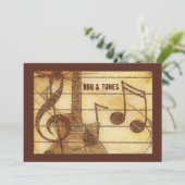 Rustikale Gitarreneinladung Einladung (Stehend Vorderseite)