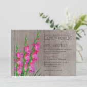 Rustikale Gladiolus Hochzeitseinladungen Einladung (Stehend Vorderseite)