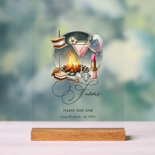 Rustikale Glam Chic Camp Bride Favoriten Acrylschild (Neutral)