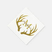 Rustikale Glam Gold Imitats Glitzer Deer Antlers Serviette (Ecke)