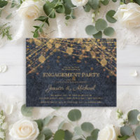 Rustikale Glam Gold String Lights Engagement Party