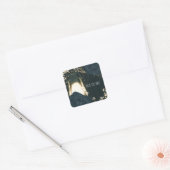 Rustikale glänzende Laternenleuchte Blau Schwarze  Quadratischer Aufkleber (Umschlag)