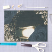 Rustikale glänzende Laternenleuchte Blau Schwarze Seidenpapier (Handwerk)