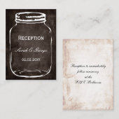 Rustikale Glaskeramik Hochzeit Empfang Begleitkarte (Vorne/Hinten)
