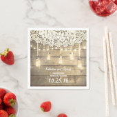 Rustikale Glaskeramiklampen Hochzeitspapierserviet Serviette (Beispiel)