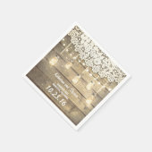 Rustikale Glaskeramiklampen Hochzeitspapierserviet Serviette (Ecke)