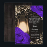 Rustikale glatte Laterne & Violet Lila Rose Sweet  Einladung<br><div class="desc">Anpassen an Ihr Ereignis</div>