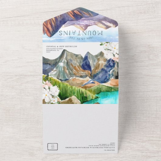 Rustikale Gletscherhochzeit All In One Einladung (Außenbereich)