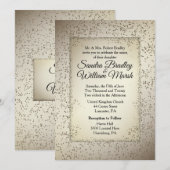 Rustikale Glitzer Hochzeit Einladung (Vorne/Hinten)