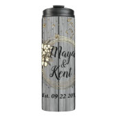 Rustikale Glitzer-Hochzeit Thermosbecher (Vorderseite)