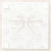 Rustikale Glitzy Cream Bows Weihnachten Glasuntersetzer (Rückseite)