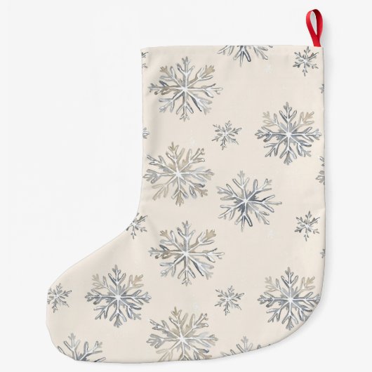 Rustikale Glitzy Cream Bows Weihnachten Großer Weihnachtsstrumpf (Rückseite)