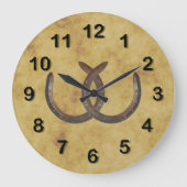 Rustikale glückliche Horseshoes erschüttert Hinter Große Wanduhr (Vorderseite)