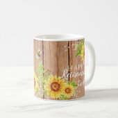 Rustikale glückliche Pensionierung, florale Tasse (VorderseiteRechts)