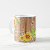 Rustikale glückliche Pensionierung, florale Tasse (Vorderseite Links)