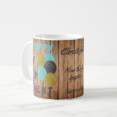 Rustikale glückliche Rentenballons Kaffeetasse (Vorderseite Links)