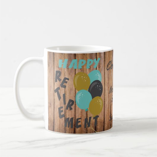 Rustikale glückliche Rentenballons Kaffeetasse (Links)