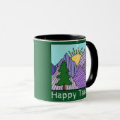 Rustikale glückliche Wege Berge Tasse (VorderseiteRechts)