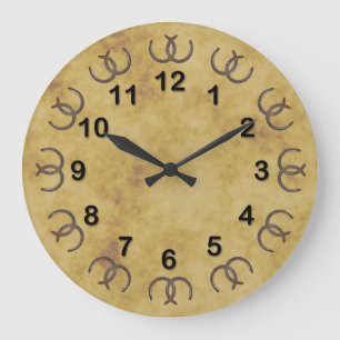 Rustikale Glückshufeisen-DIY-Marker mit distressed Große Wanduhr