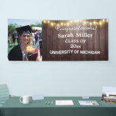 rustikale Glückwünsche Abschluss 2023 mit Namen un Banner (Messe)