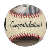 Rustikale Glückwünsche Abschluss Foto Baseball (Rückseite)