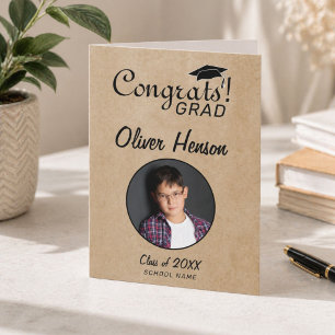 Rustikale Glückwünsche Absolvent Abschlussfoto  Karte