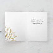 Rustikale Glückwünsche Gold Foliage Graduate Foto Karte (Innenseite)