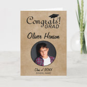 Rustikale Glückwünsche Grad Abschluss Foto Karte (Vorderseite)