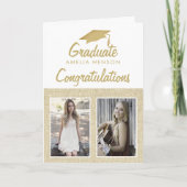 Rustikale Glückwünsche Graduate 2 Foto Collage Karte (Vorderseite)
