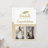 Rustikale Glückwünsche Graduate 2 Foto Collage Karte (Vorderseite/Rückseite Beispiel)