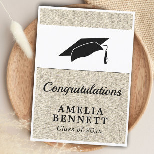 Rustikale Glückwünsche Graduate Cap Abschluss Karte