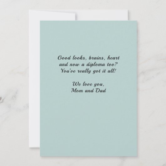 Rustikale Glückwünsche Graduate Hat Abschluss Karte (Rückseite)