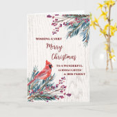 Rustikale Godtochter & Familie Frohe Weihnachten Karte (Gelbe Blume)